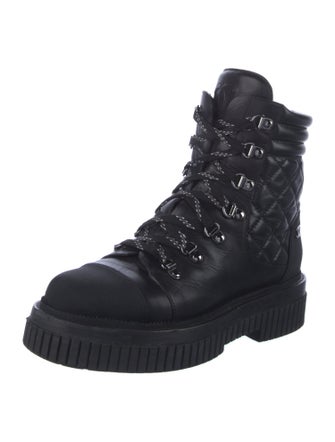 Chanel 2021 Interlocking CC Logo Combat Boots