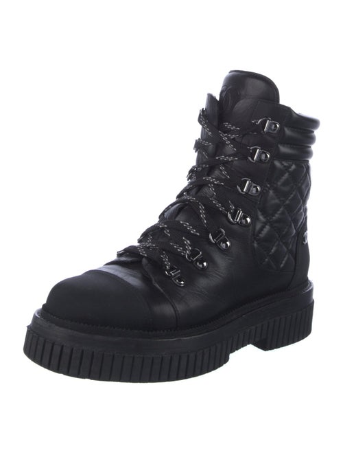 Chanel 2021 Interlocking CC Logo Combat Boots