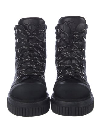 Chanel 2021 Interlocking CC Logo Combat Boots