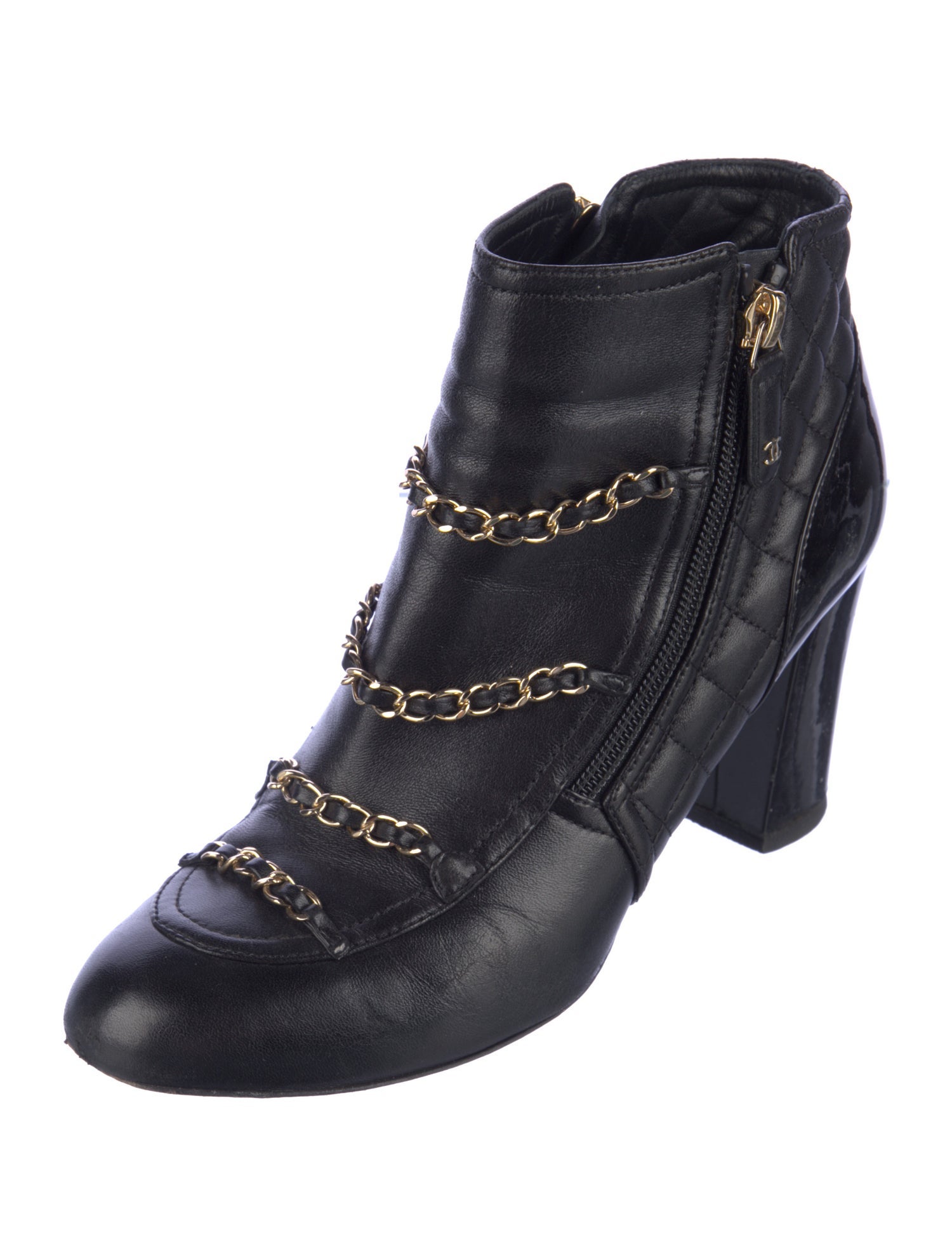 Chanel Interlocking CC Logo Leather Boots