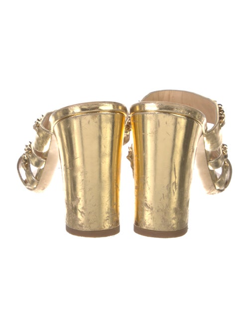 Chanel Interlocking CC Logo Leather Slides