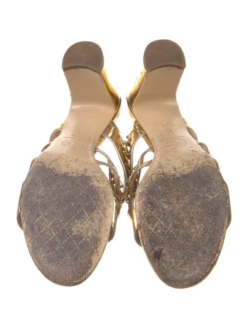 Chanel Interlocking CC Logo Leather Slides