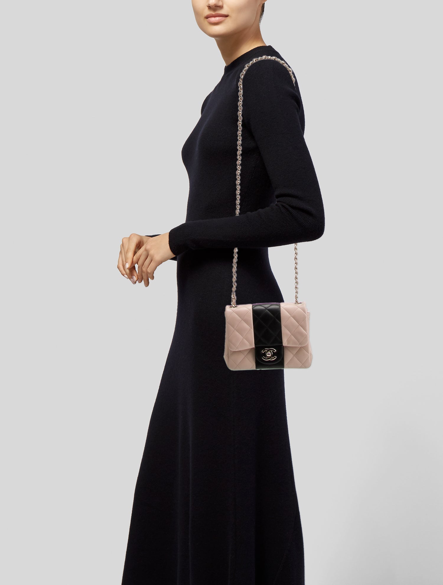 Chanel 2022 Bi-Stripe Mini Square Flap Bag