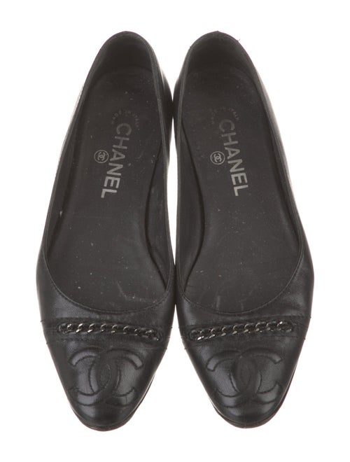 Chanel Interlocking CC Logo Leather Flats