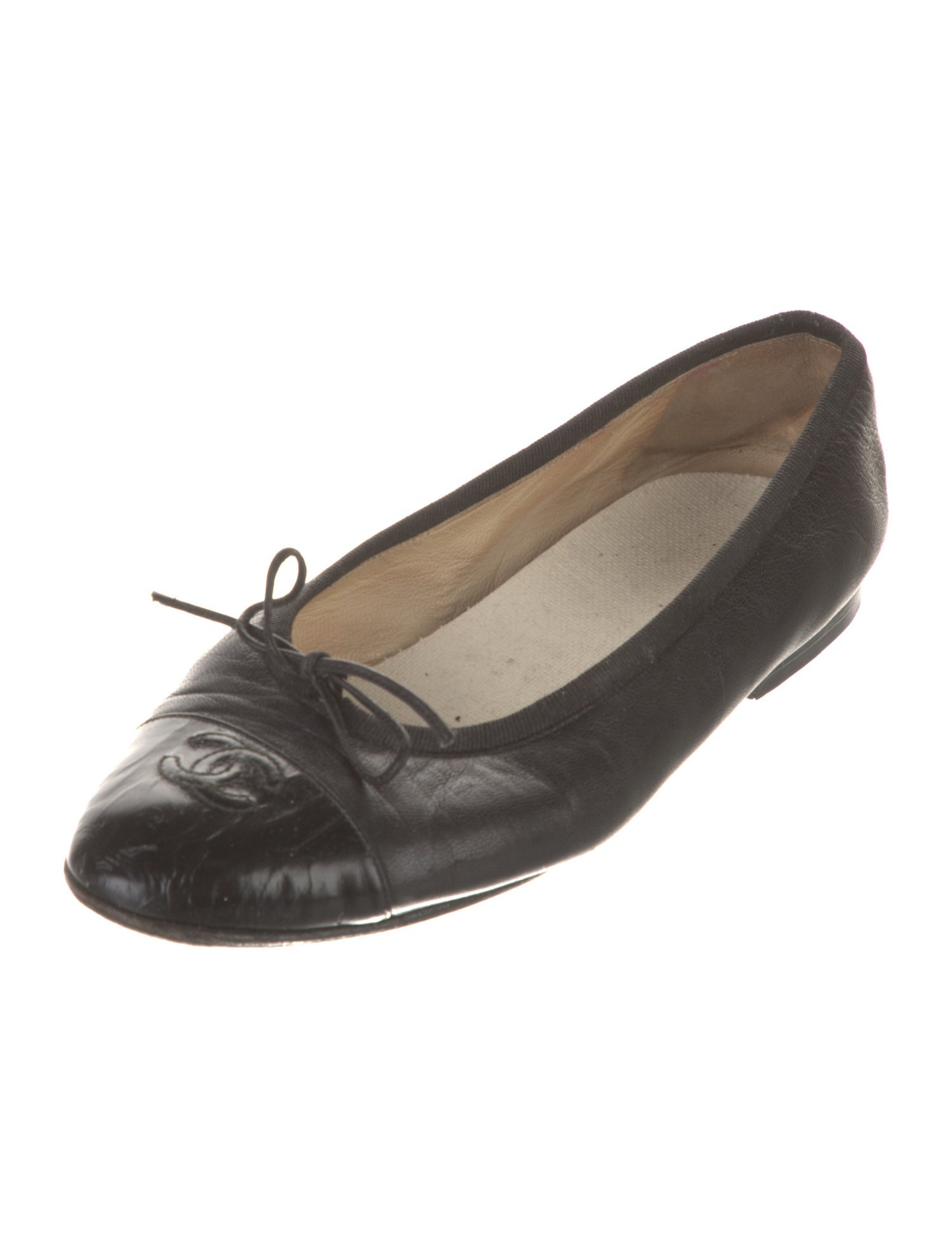 Chanel Vintage Interlocking CC Logo Ballet Flats