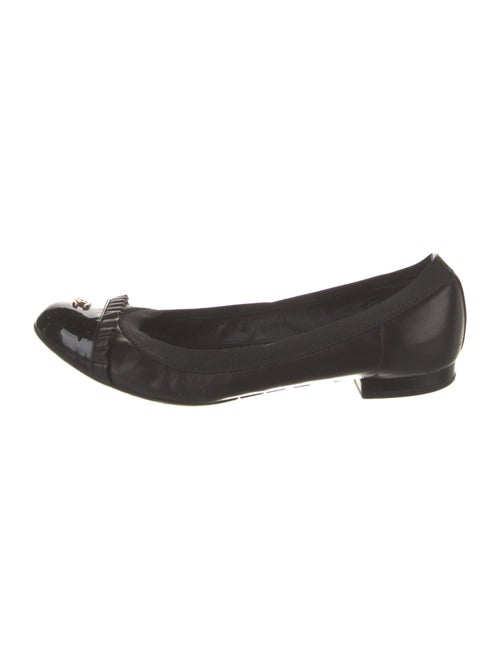 Chanel Interlocking CC Logo Leather Ballet Flats