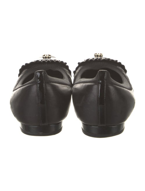 Chanel Interlocking CC Logo Leather Ballet Flats