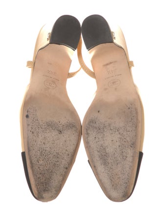 Chanel Interlocking CC Logo Leather Slingback Pumps