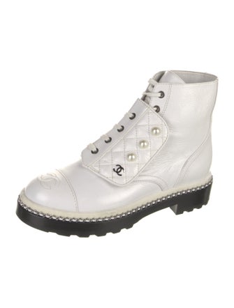 Chanel 2018 Interlocking CC Logo Combat Boots