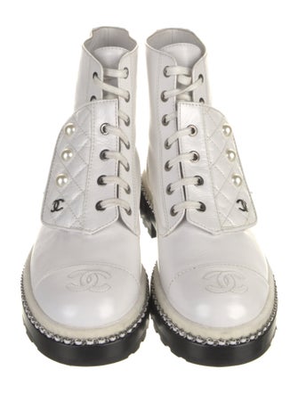 Chanel 2018 Interlocking CC Logo Combat Boots
