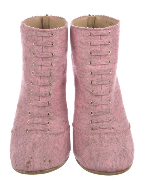 Chanel 2015 Interlocking CC Logo Lace-Up Boots