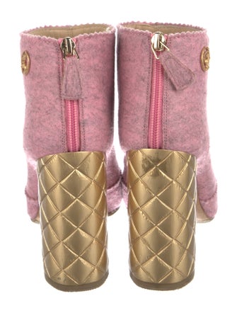 Chanel 2015 Interlocking CC Logo Lace-Up Boots