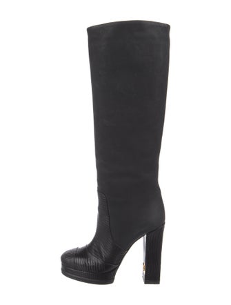 Chanel Interlocking CC Logo Leather Boots