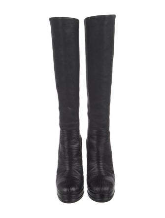 Chanel Interlocking CC Logo Leather Boots