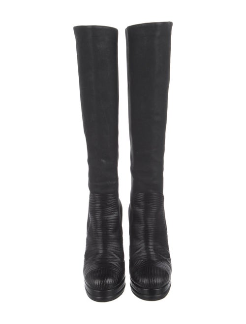 Chanel Interlocking CC Logo Leather Boots