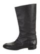 Chanel Interlocking CC Logo Leather Riding Boots