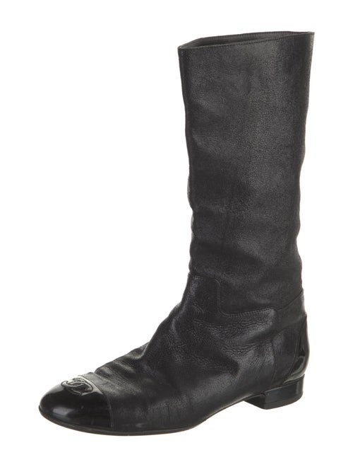 Chanel Interlocking CC Logo Leather Riding Boots