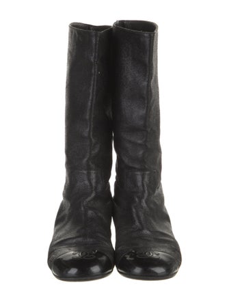 Chanel Interlocking CC Logo Leather Riding Boots