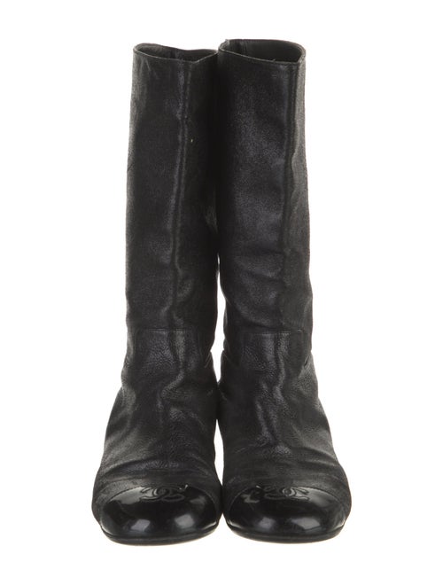 Chanel Interlocking CC Logo Leather Riding Boots