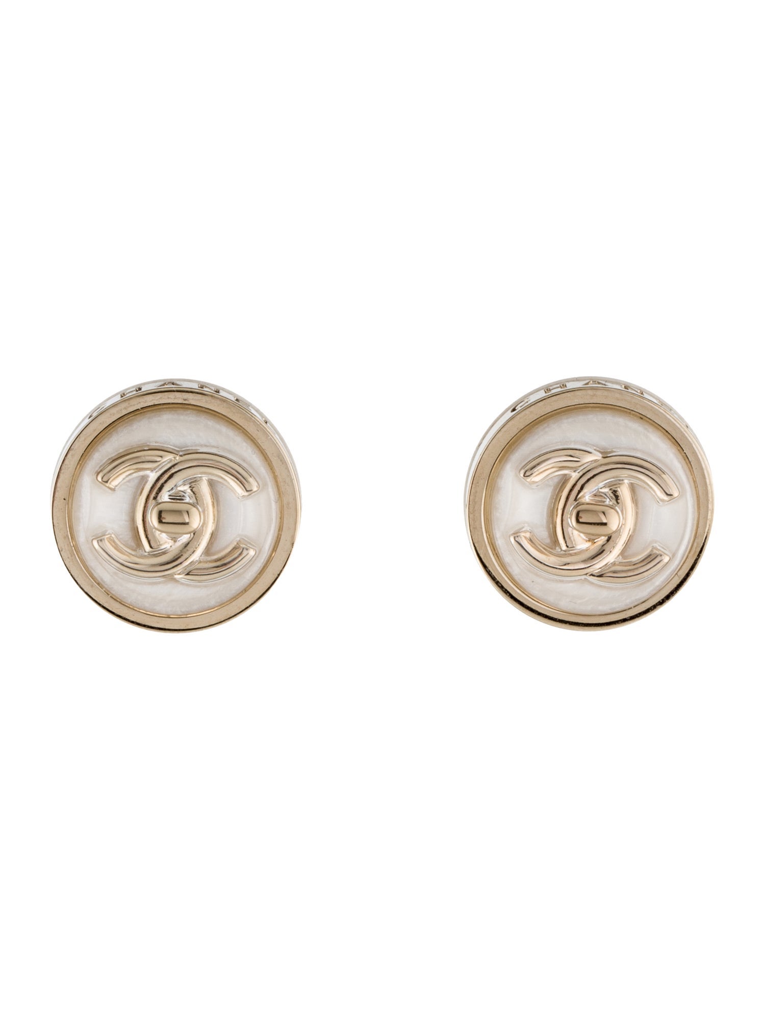 Chanel 2023 Resin CC Stud Earrings