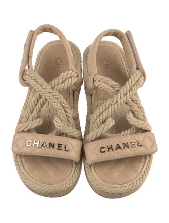Chanel 2021 Interlocking CC Logo Sandals