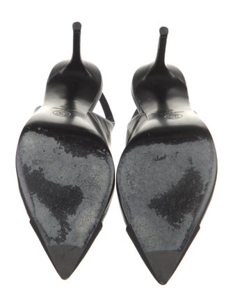 Chanel Interlocking CC Logo Leather Slingback Pumps
