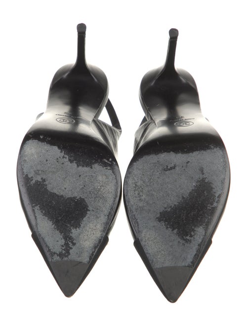 Chanel Interlocking CC Logo Leather Slingback Pumps