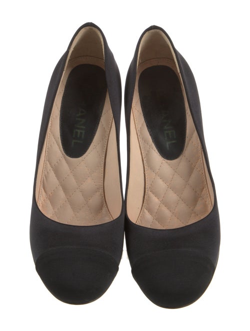 Chanel Interlocking CC Logo Satin Pumps