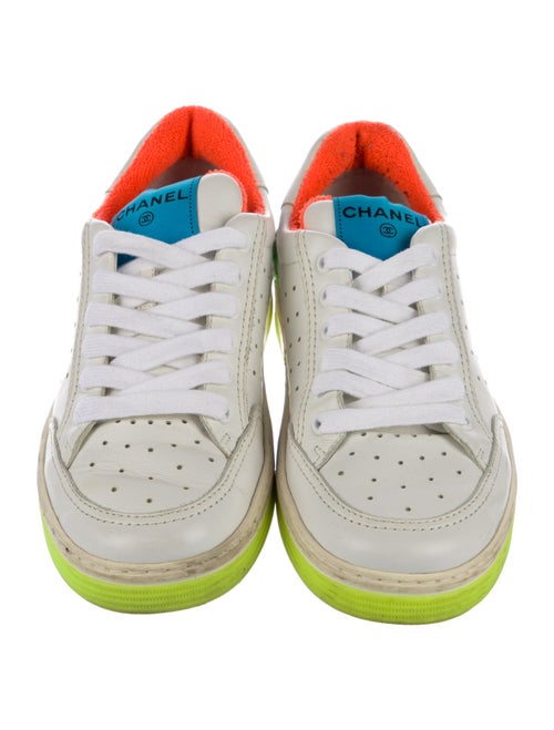 Chanel Interlocking CC Logo Leather Sneakers