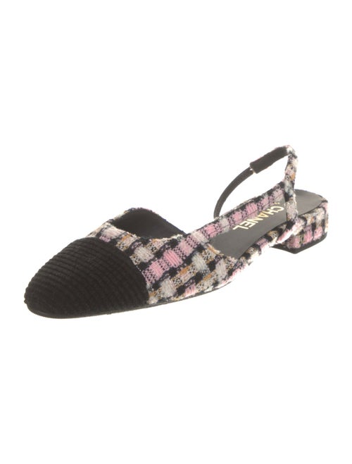 Chanel 2023 Interlocking CC Logo Slingback Flats