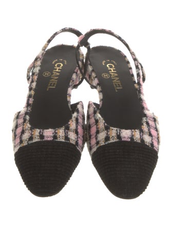 Chanel 2023 Interlocking CC Logo Slingback Flats
