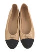 Chanel Interlocking CC Logo Leather Ballet Flats