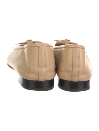 Chanel Interlocking CC Logo Leather Ballet Flats