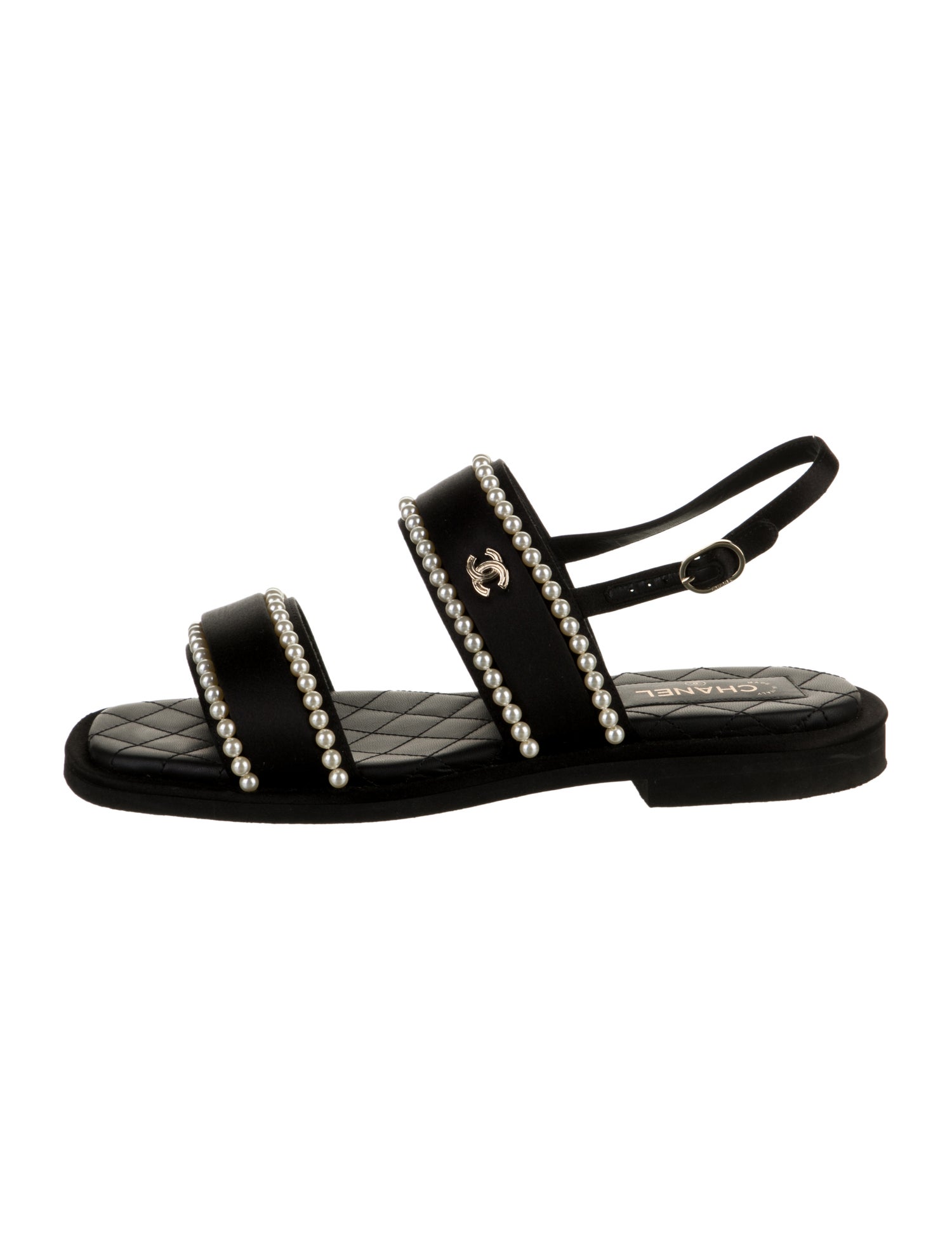 Chanel 2022 Interlocking CC Logo Slingback Sandals