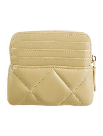 Chanel 19 Zip Card Holder Leather Wallet