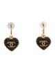 Chanel 2024 Enamel Heart Drop Earrings