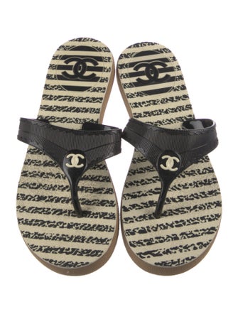 Chanel 2012 Interlocking CC Logo Flip Flops