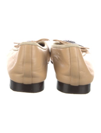 Chanel Interlocking CC Logo Leather Ballet Flats