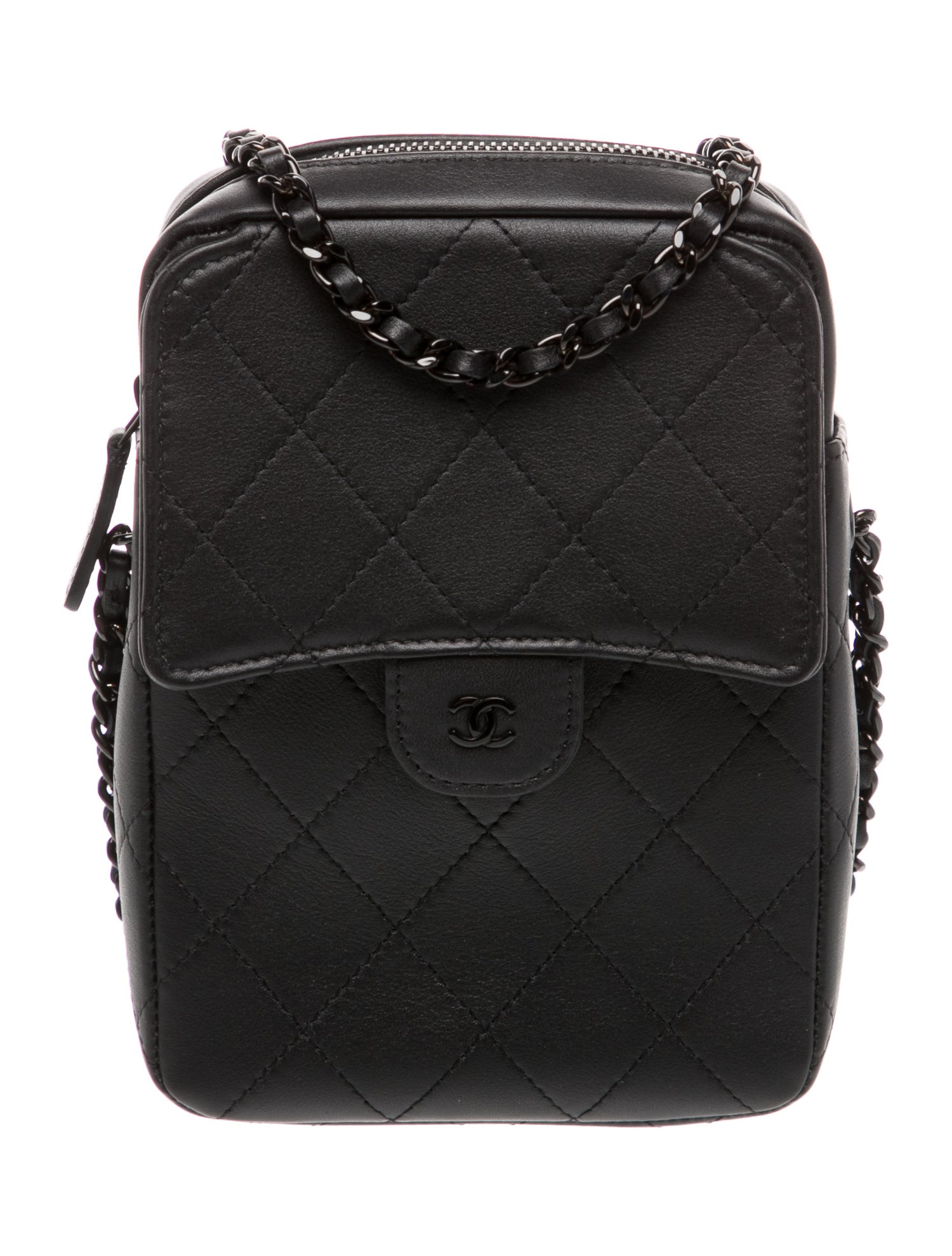 Chanel So Black O-Phone Holder w/ Chain