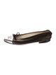 Chanel Interlocking CC Logo Leather Ballet Flats