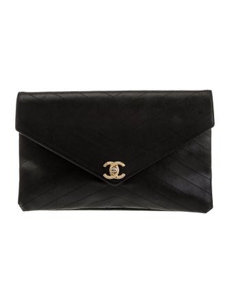 Chanel Chevron CC Envelope Clutch