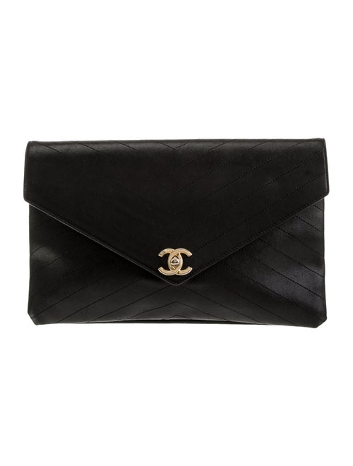 Chanel Chevron CC Envelope Clutch