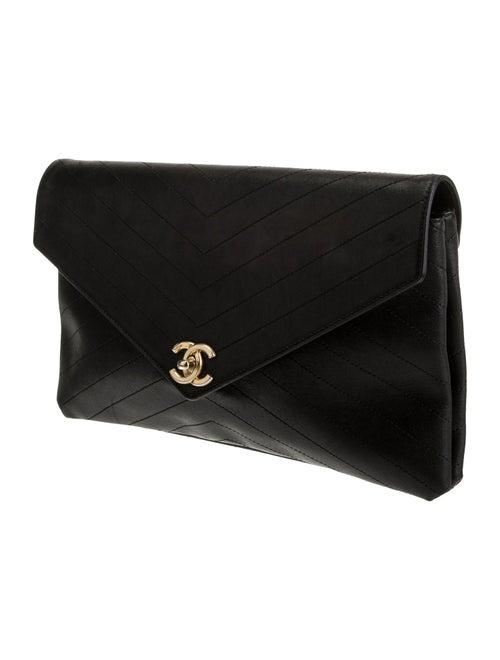Chanel Chevron CC Envelope Clutch