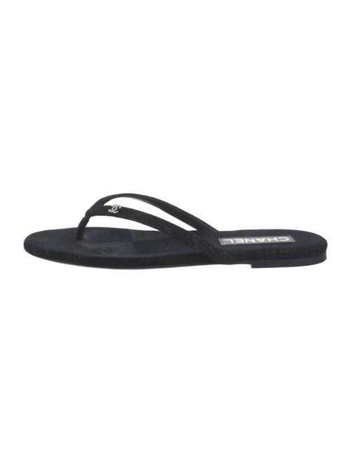 Chanel 2024 Interlocking CC Logo Flip Flops w/ Tags