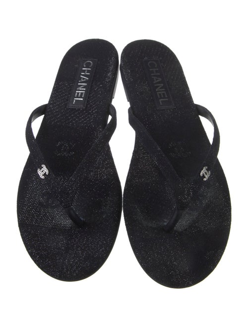 Chanel 2024 Interlocking CC Logo Flip Flops w/ Tags