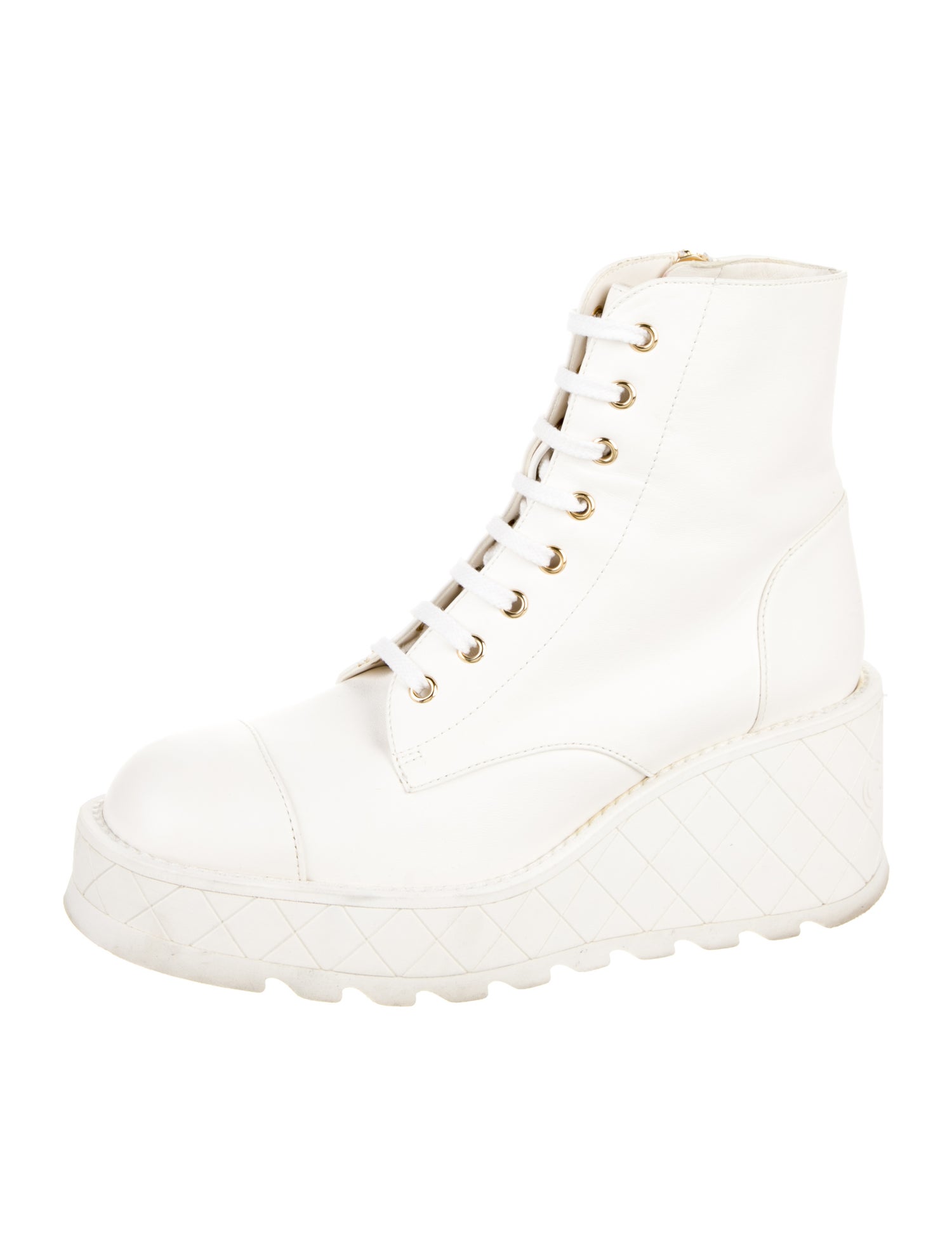 Chanel 2024 Interlocking CC Logo Combat Boots