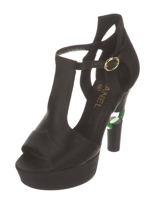 Chanel Satin T-Strap Pumps