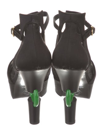 Chanel Satin T-Strap Pumps