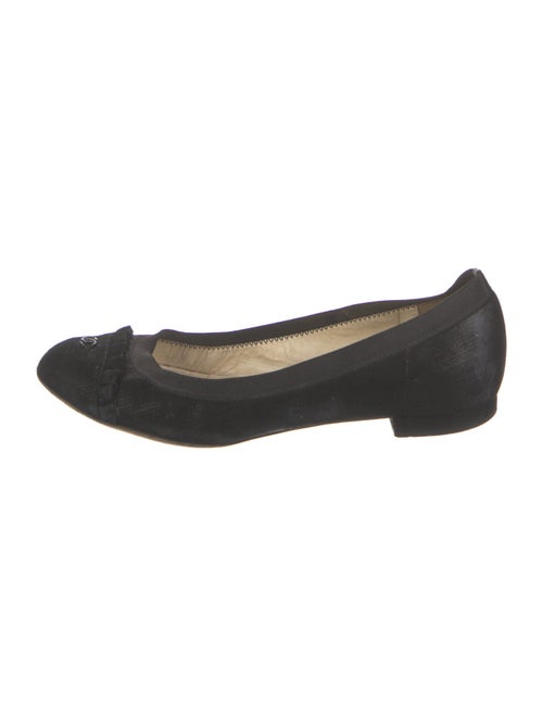 Chanel Interlocking CC Logo Suede Ballet Flats