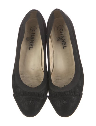Chanel Interlocking CC Logo Suede Ballet Flats